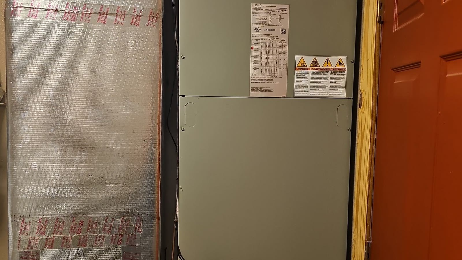 Residential indoor air handler and insulated ductwork